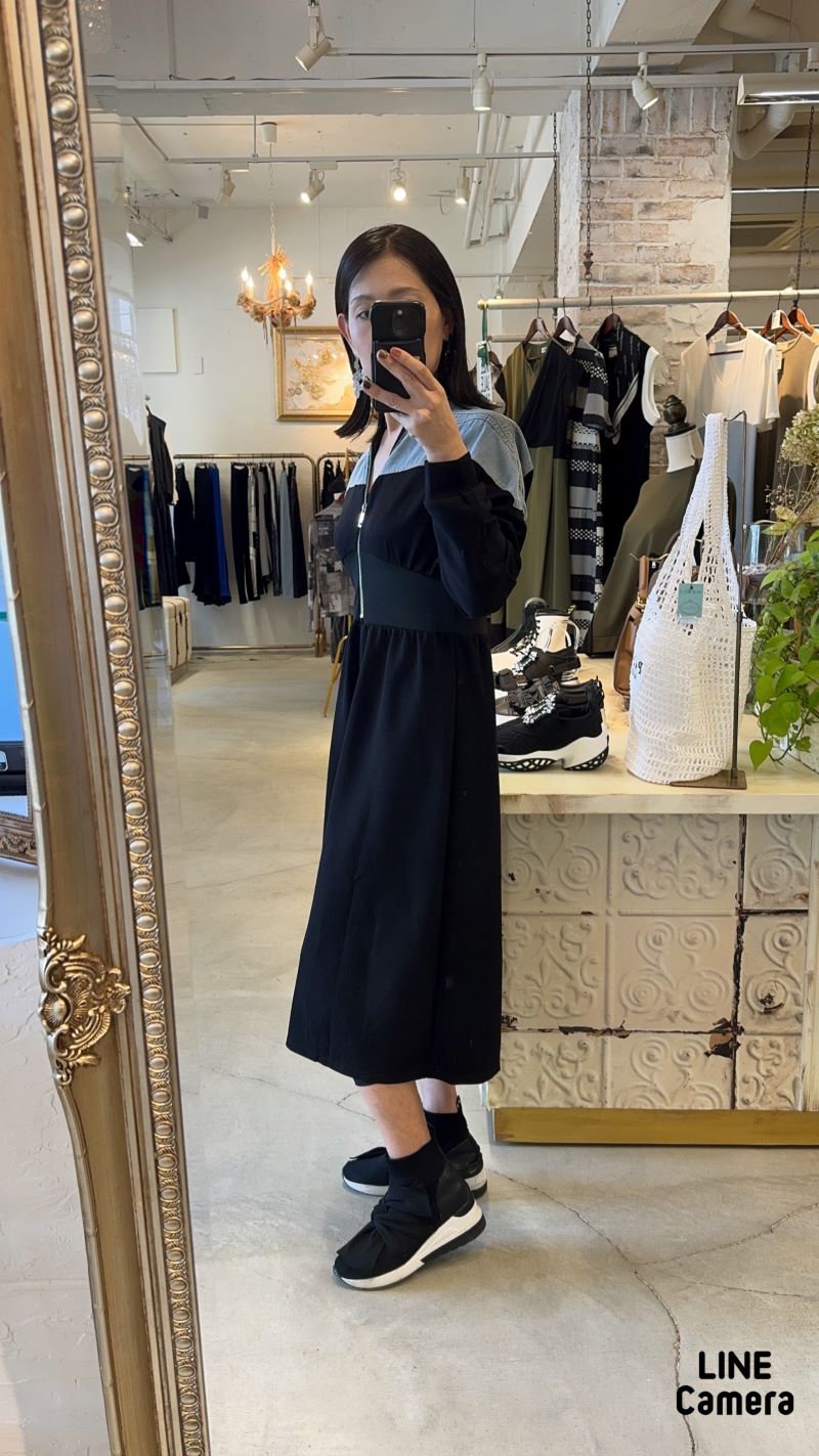 RoundZipperカスタムデニムワンピース