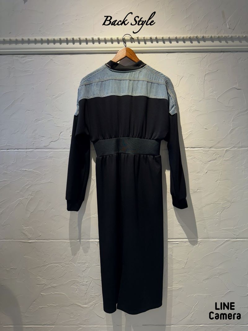 RoundZipperカスタムデニムワンピース