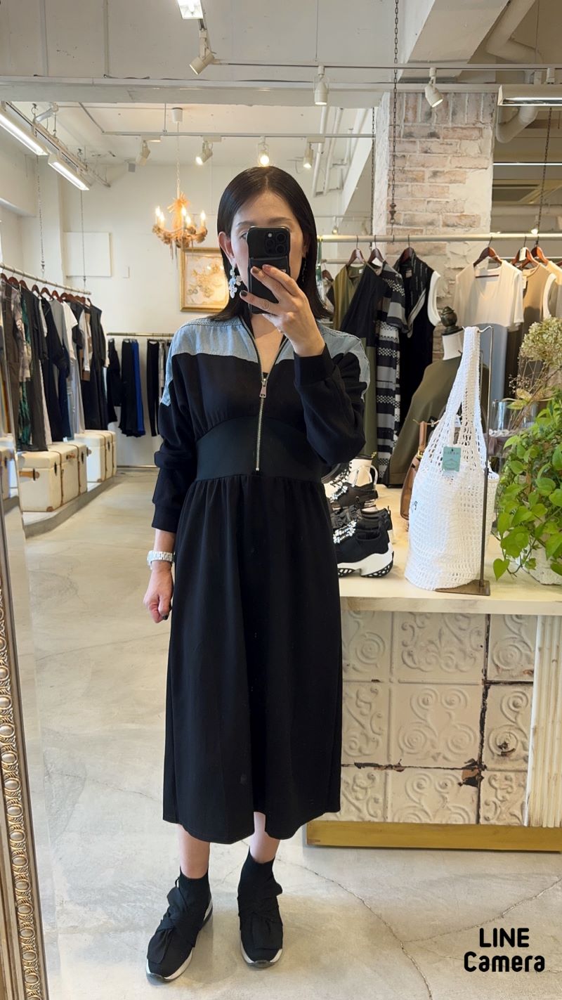 RoundZipperカスタムデニムワンピース
