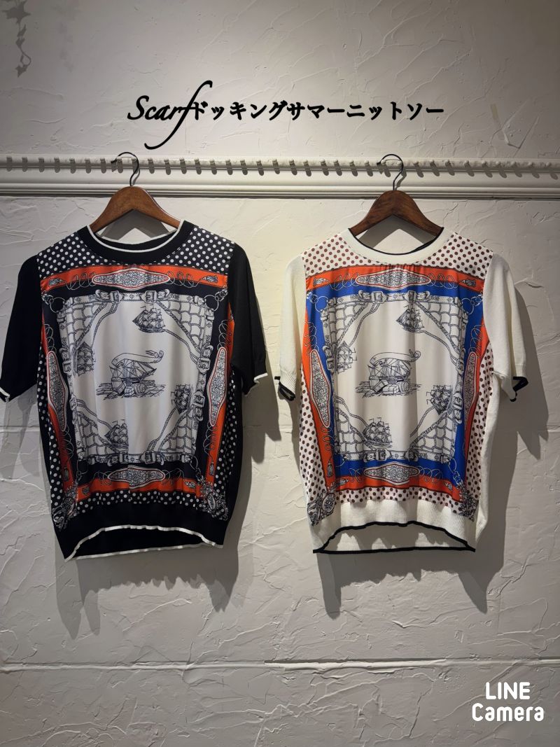 Scarfドッキングサマーニットソー