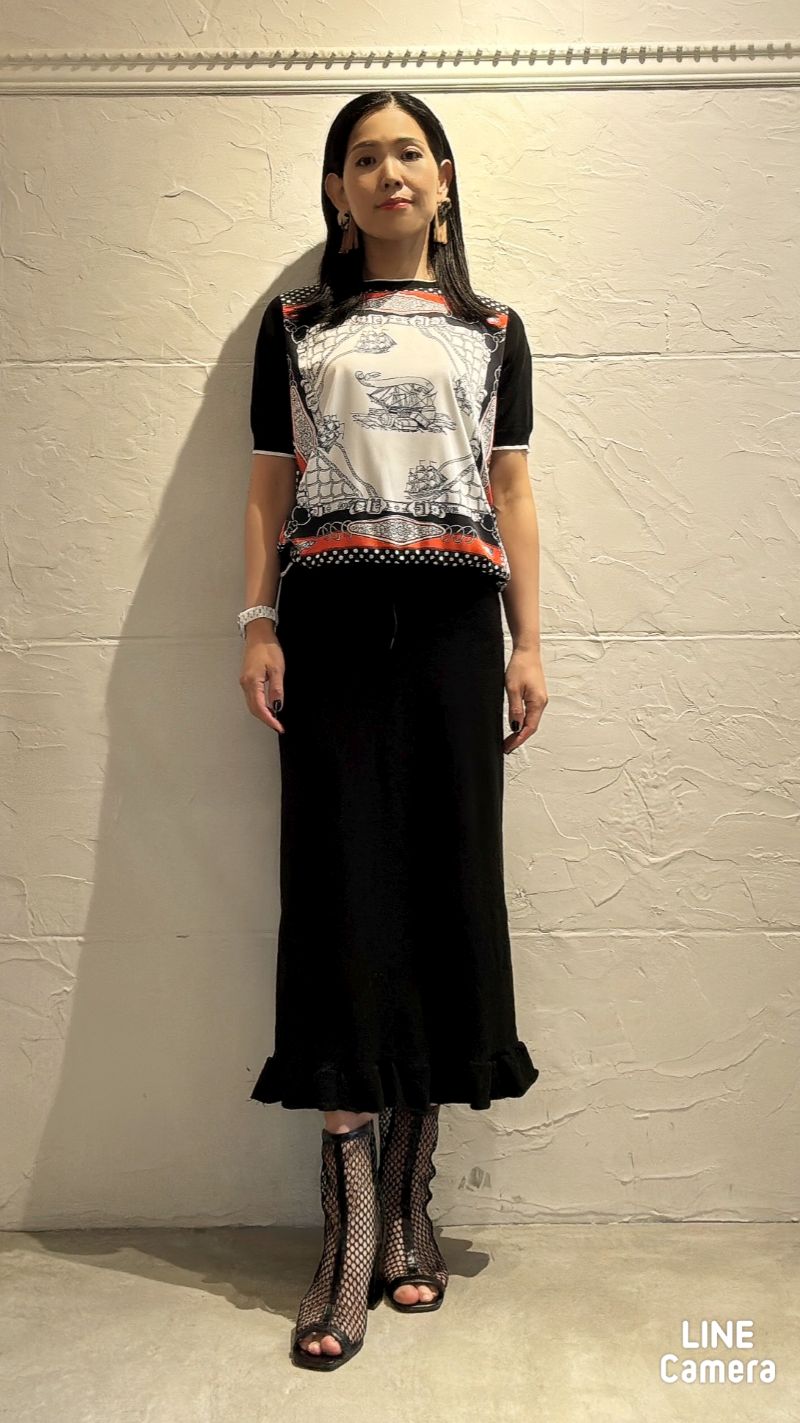 Scarfドッキングサマーニットソー