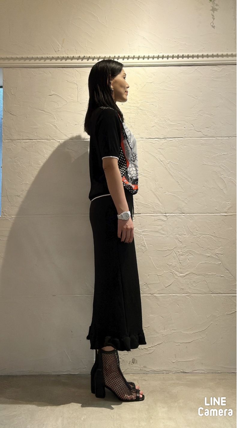 Scarfドッキングサマーニットソー