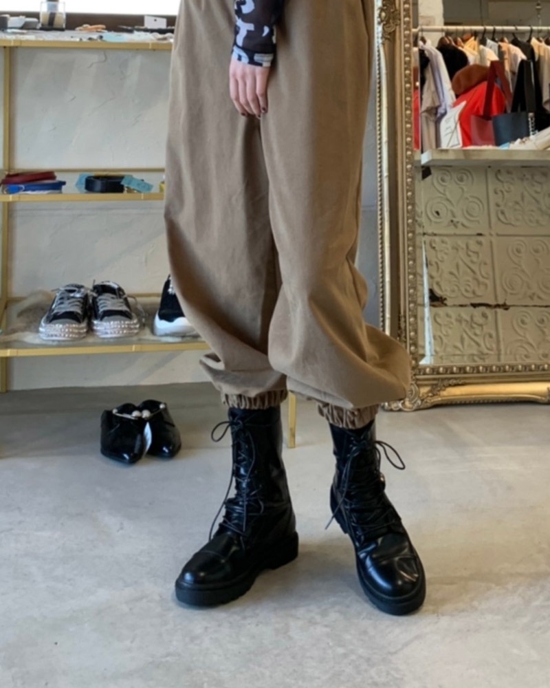 レースアップ カーゴブーツ