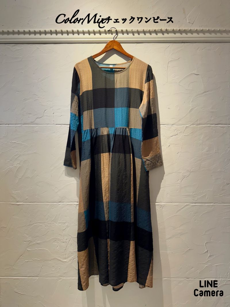 ColorMixチェックワンピース