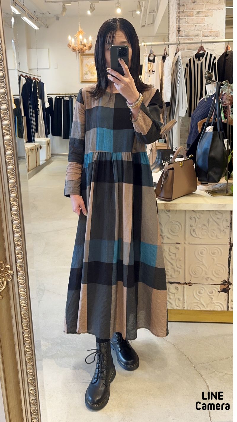 ColorMixチェックワンピース