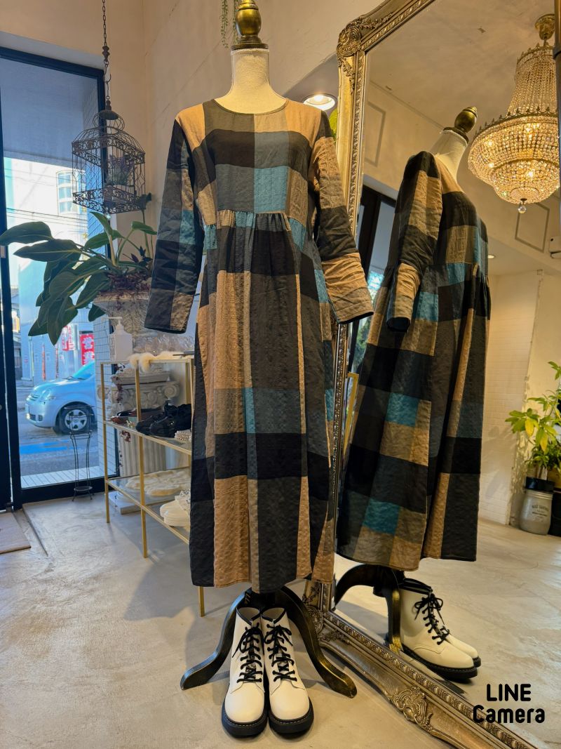 ColorMixチェックワンピース