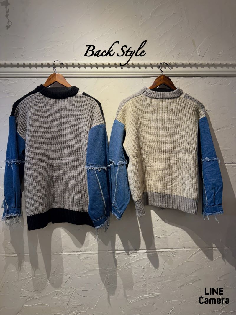 DenimSleeveMixColorニット