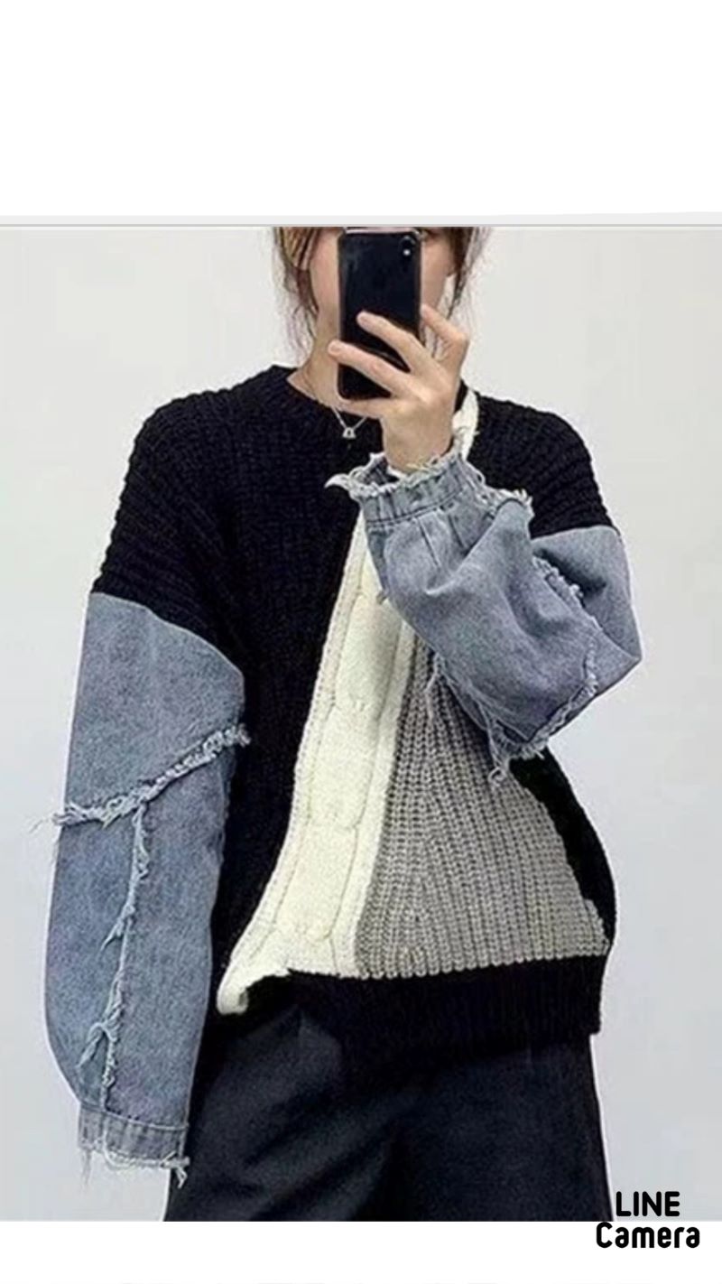DenimSleeveMixColorニット