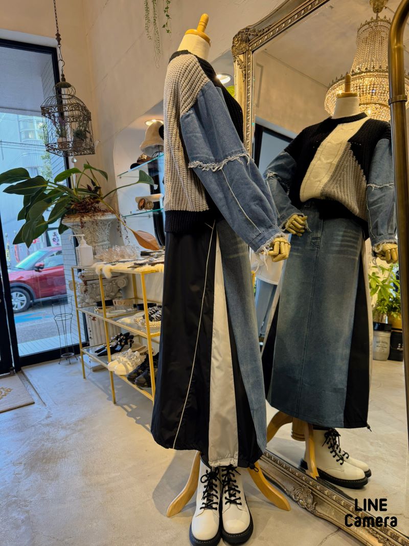 DenimSleeveMixColorニット