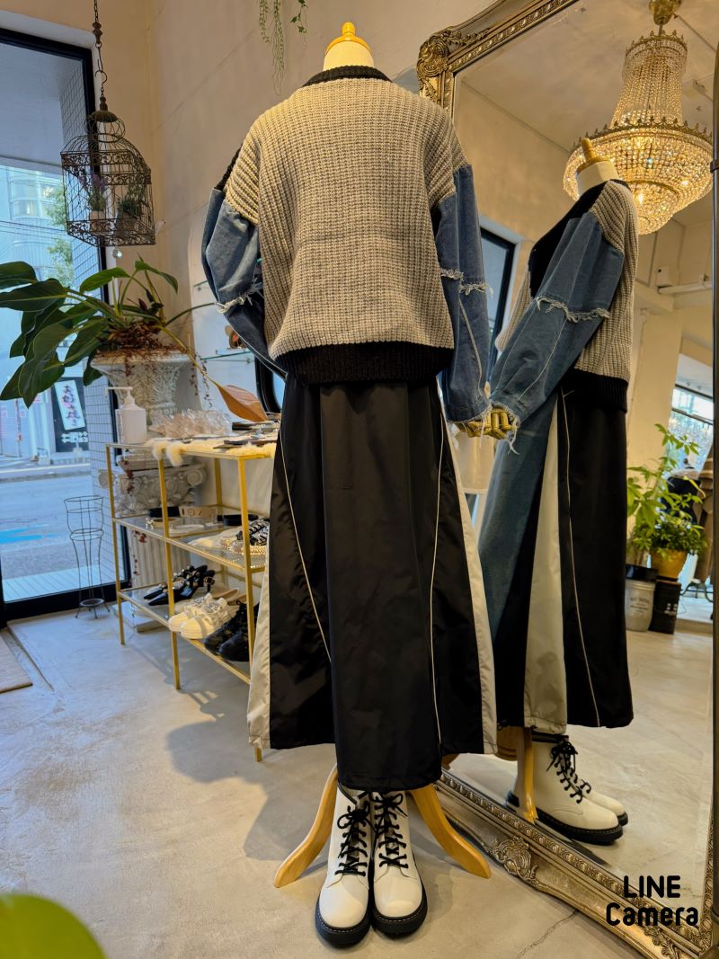 DenimSleeveMixColorニット