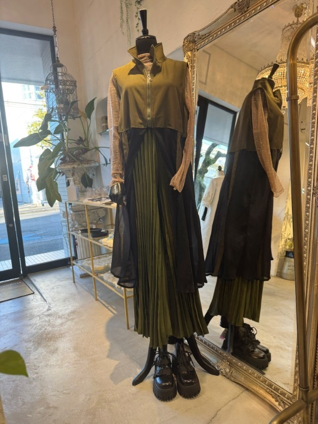 ChiffonLayerdLineLongジレ