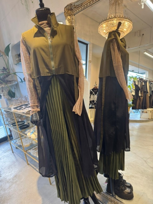 ChiffonLayerdLineLongジレ