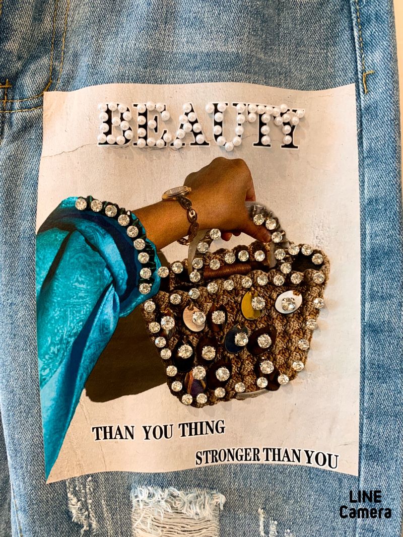 M'S GRACY パール装飾デニムパンツ　サイズ38 M'S GRACY パール装飾デニムパンツ サイズ38 M'S GRACY パール