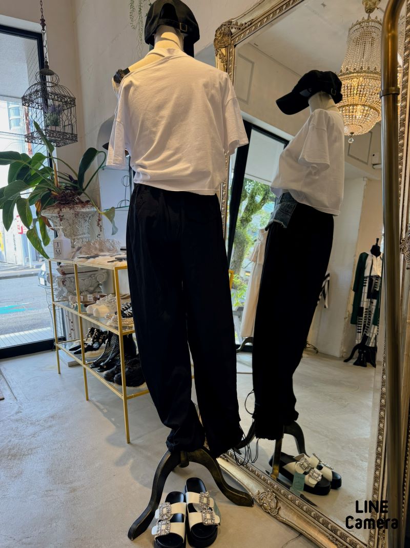 DenimMixHemシェイプパンツ