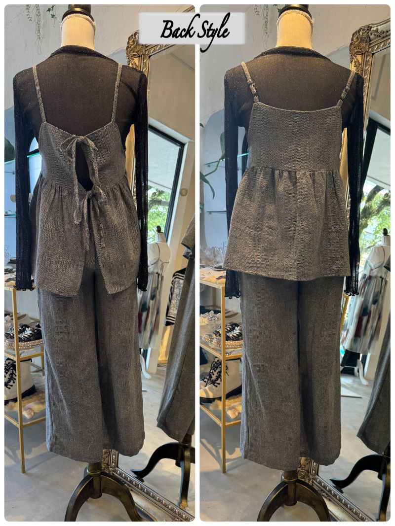 ツイードMixCamisoleTops＋パンツSetup