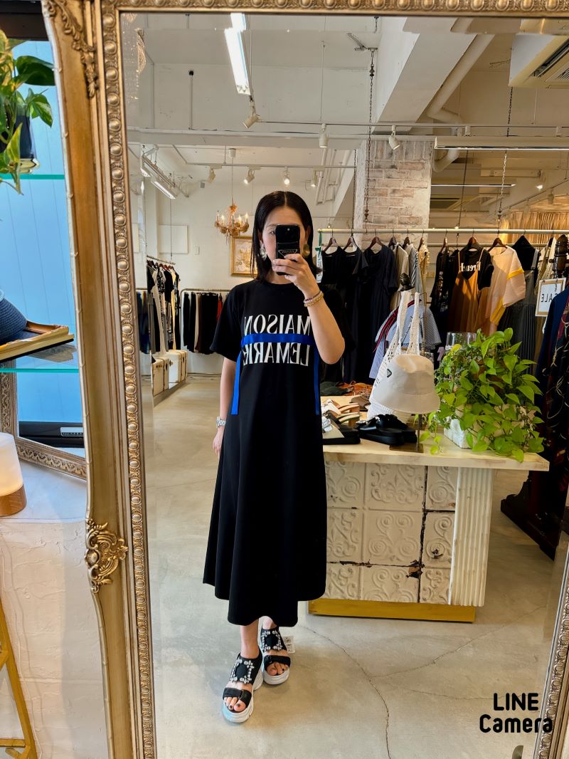 Colorリボン＆LogoTシャツワンピース