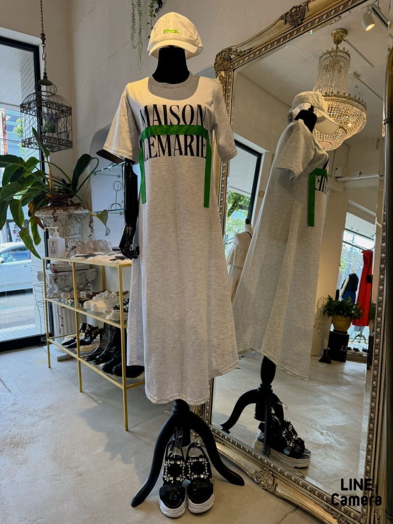 Colorリボン＆LogoTシャツワンピース