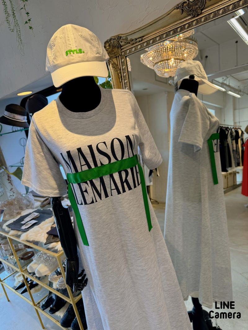 Colorリボン＆LogoTシャツワンピース