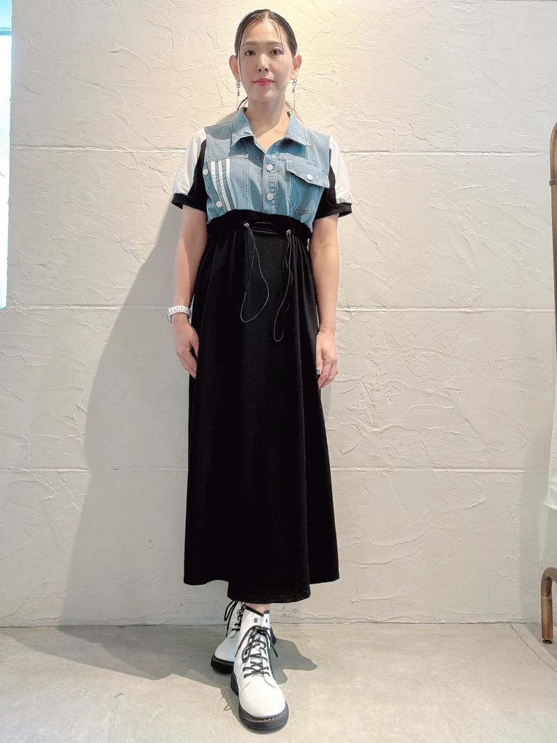 LineDenimMixカスタムシェイプワンピース