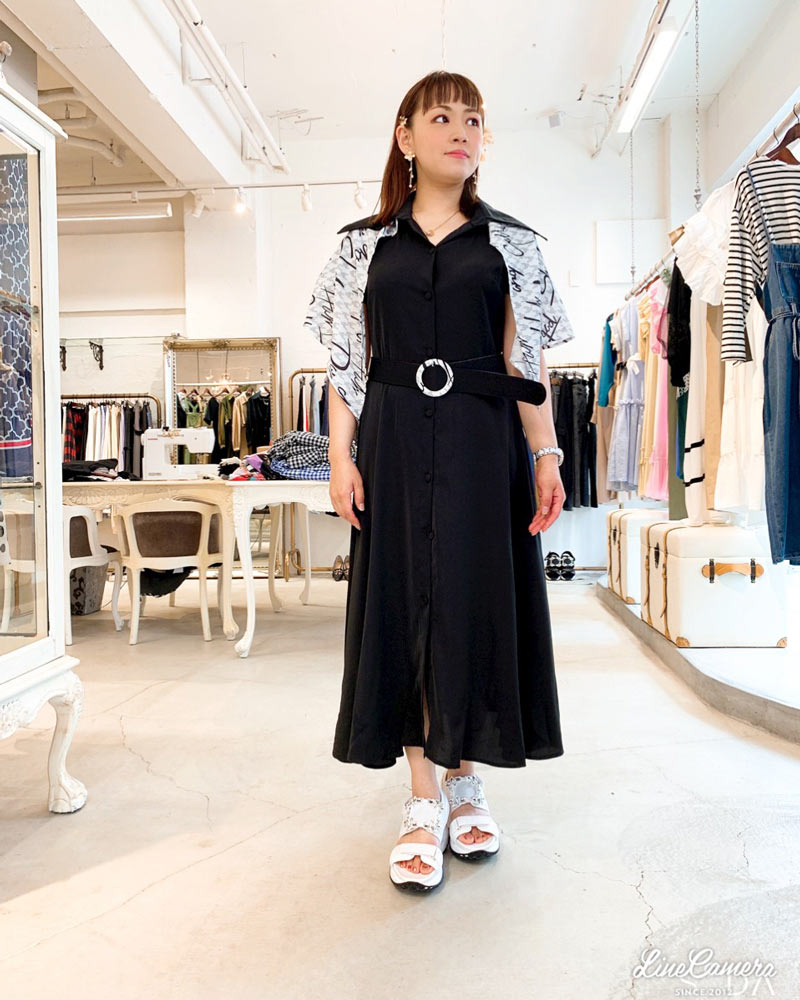 スカーフドッキング シャツワンピース（ベルトSet） | DRESS/ONEPIECE