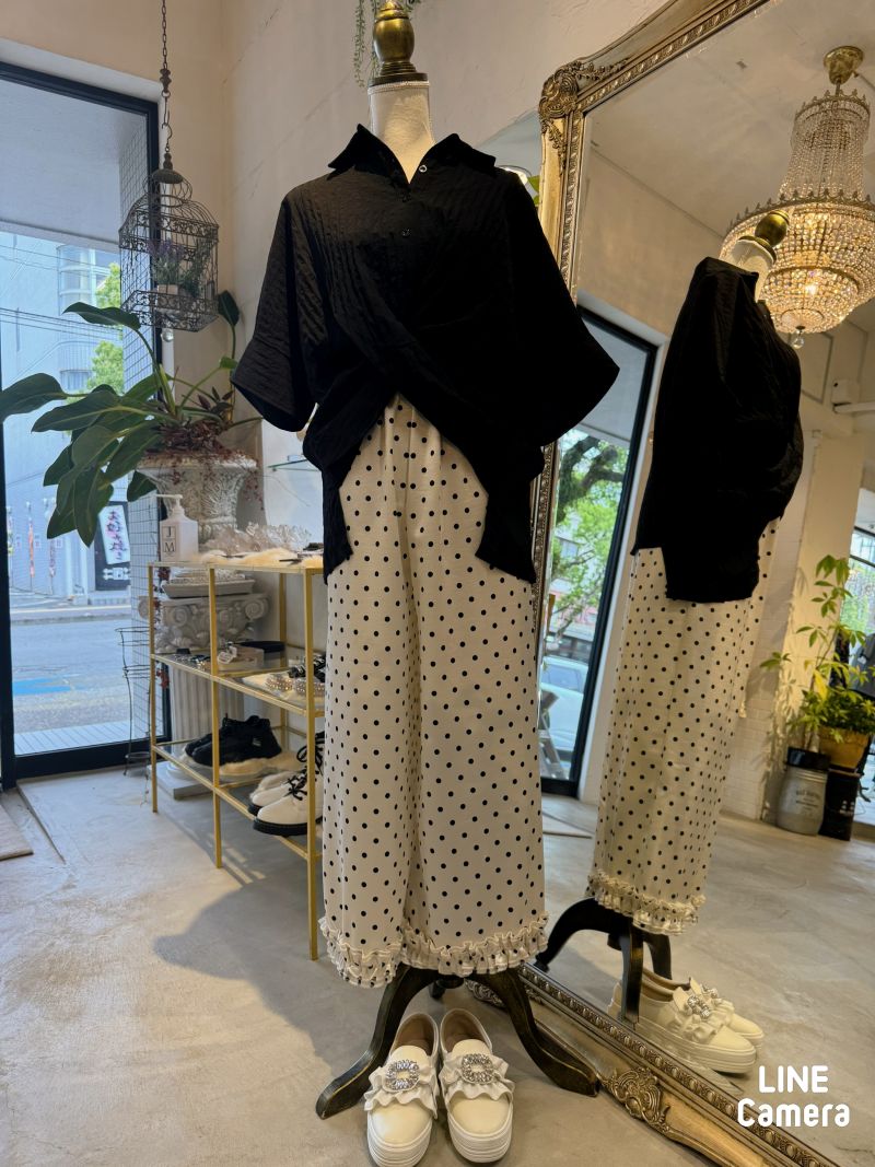 HemフリルDotイージーパンツ