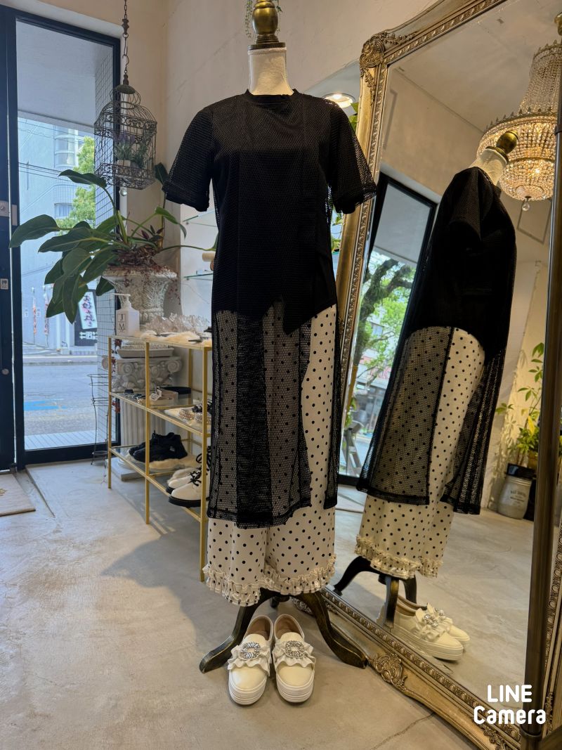 HemフリルDotイージーパンツ