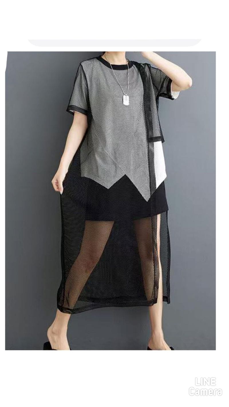 AsymmetryLengthT＋変形Meshカットソー