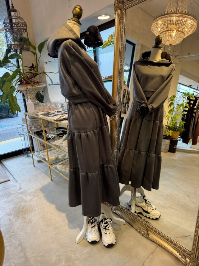 BrushedフードShortスウェット＋スカートSetup