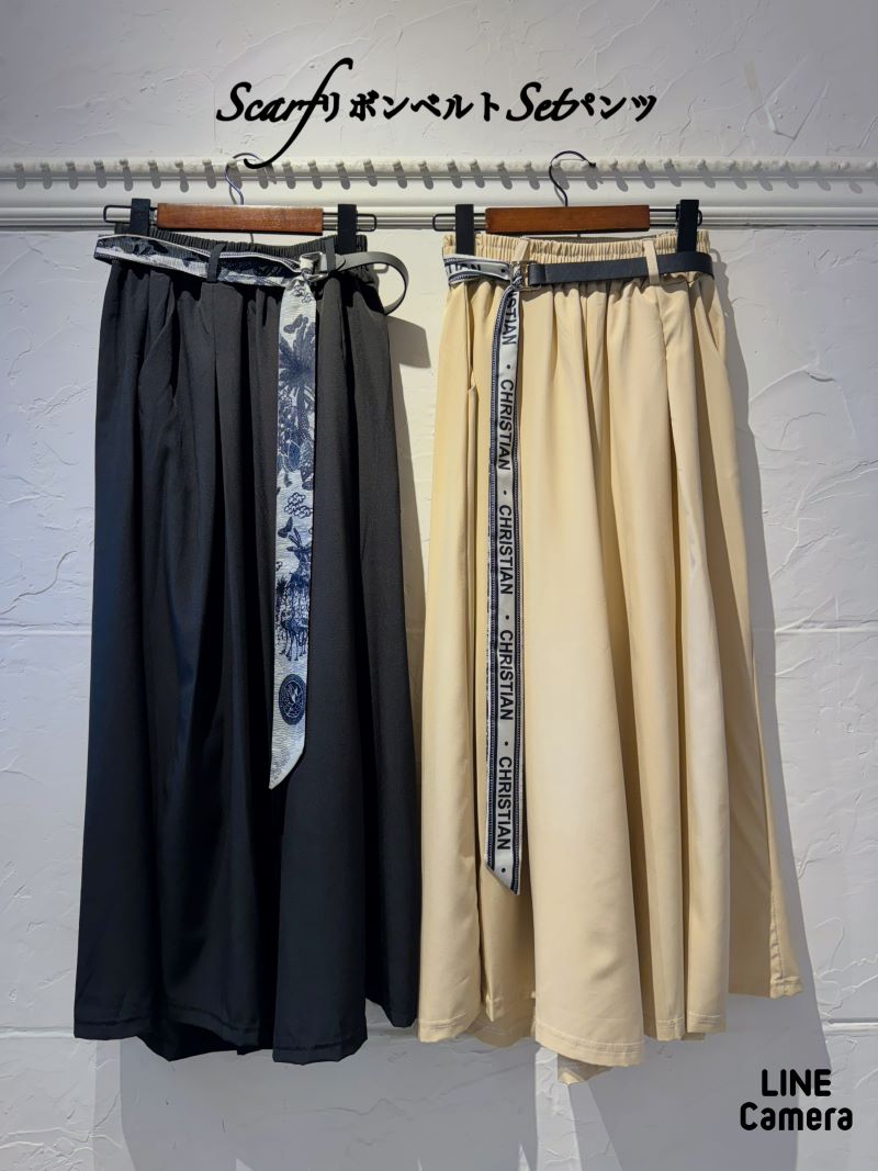 ScarfリボンベルトSetパンツ