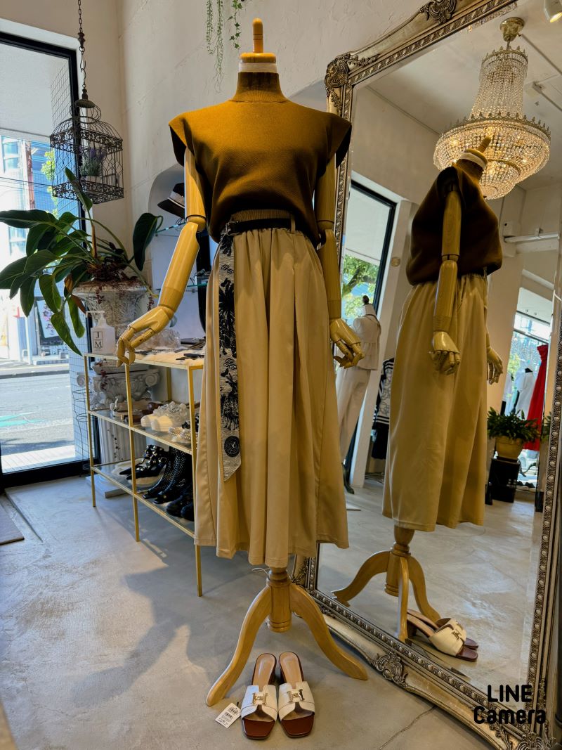 ScarfリボンベルトSetパンツ