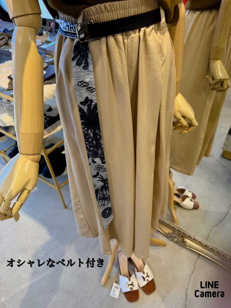 ScarfリボンベルトSetパンツ