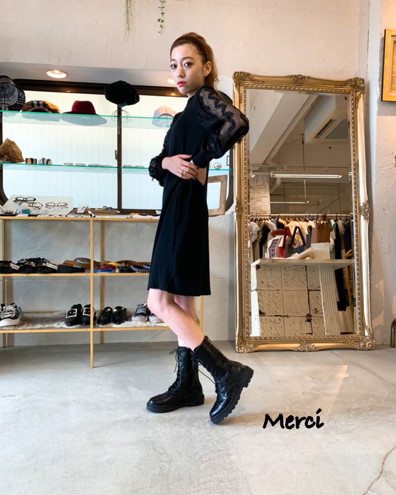 レーススリーブニットワンピース Dress Onepiece Merci 直営通販サイト
