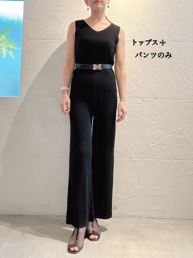 Nosleeveニット＋カーディガン＋パンツ3点Set