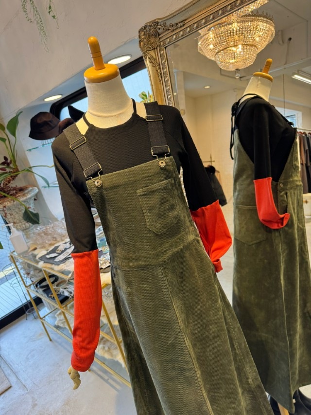 Corduroyサロペットスカート