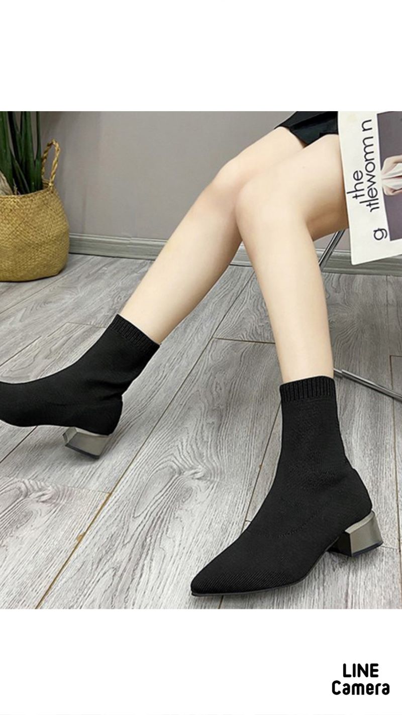 Meyalヒールニットブーティ