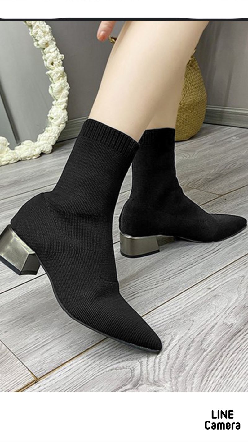 Meyalヒールニットブーティ