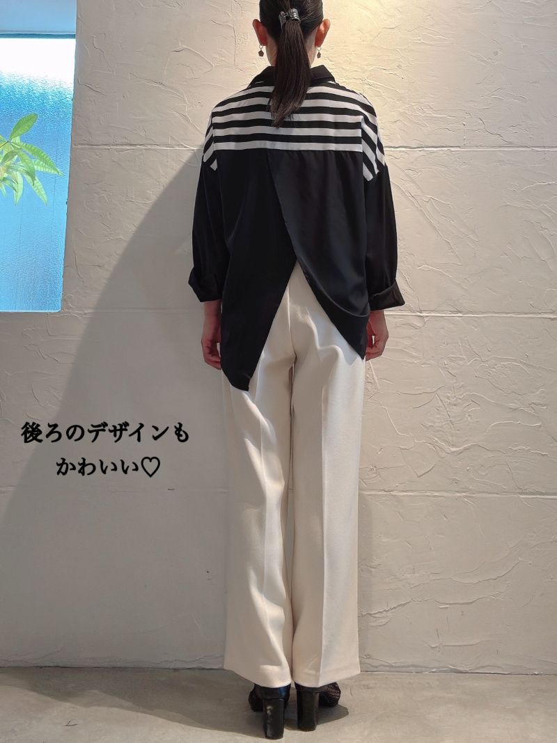 AsymmetryLengthボーダーMixシャツ