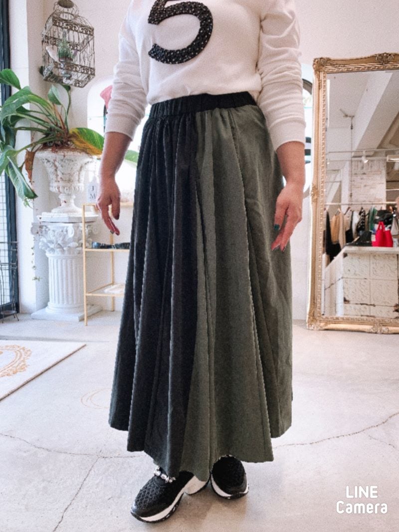 Cen. スウェード　タッチ　スカート　ブルー Bycolorスウェードタッチスカート | SKIRT | Merci 直営通販サイト