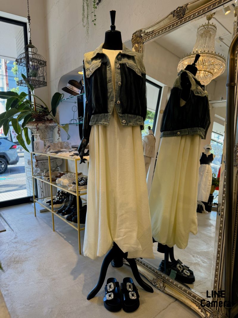 TulleLayerデニムベストJacket