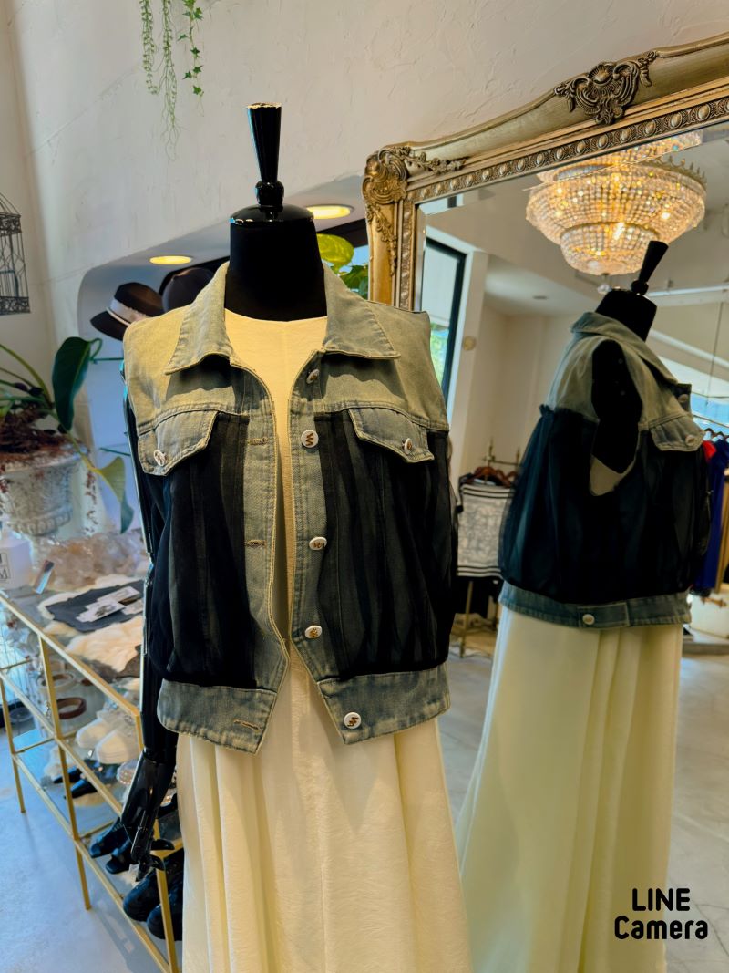 TulleLayerデニムベストJacket