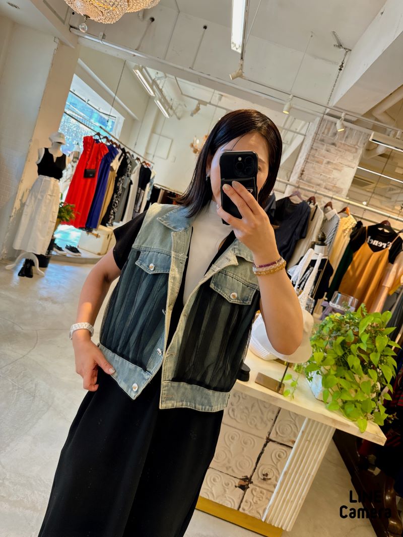 TulleLayerデニムベストJacket