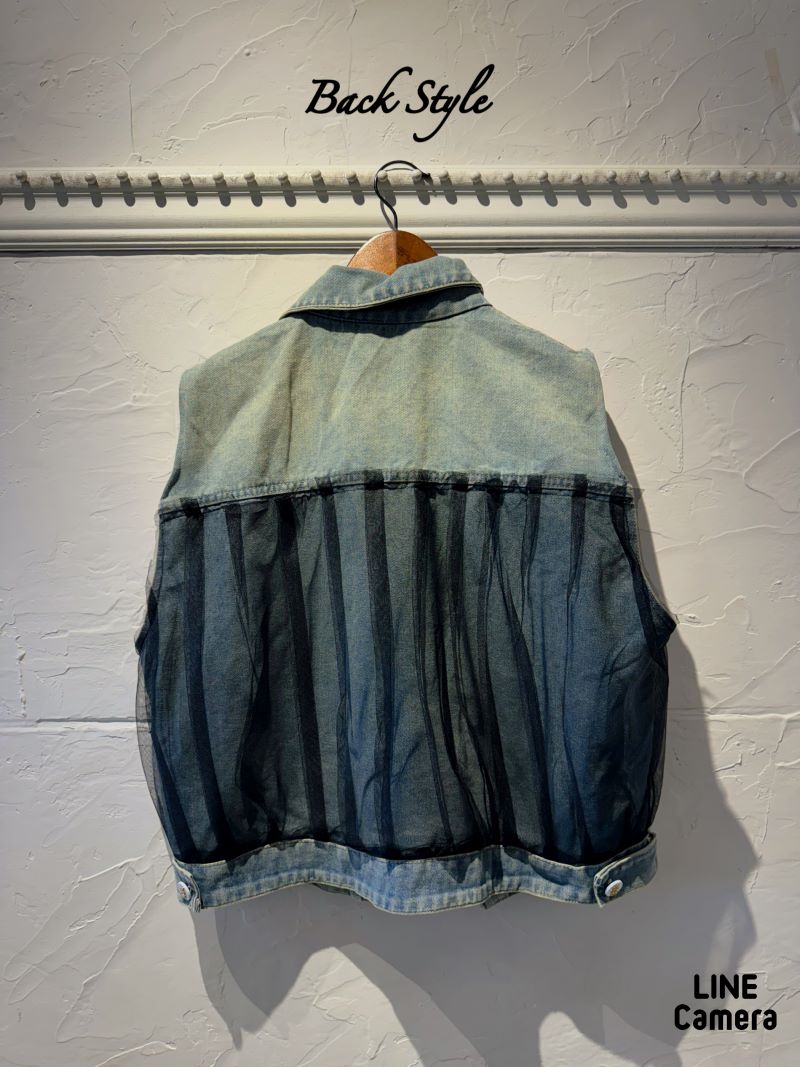 TulleLayerデニムベストJacket