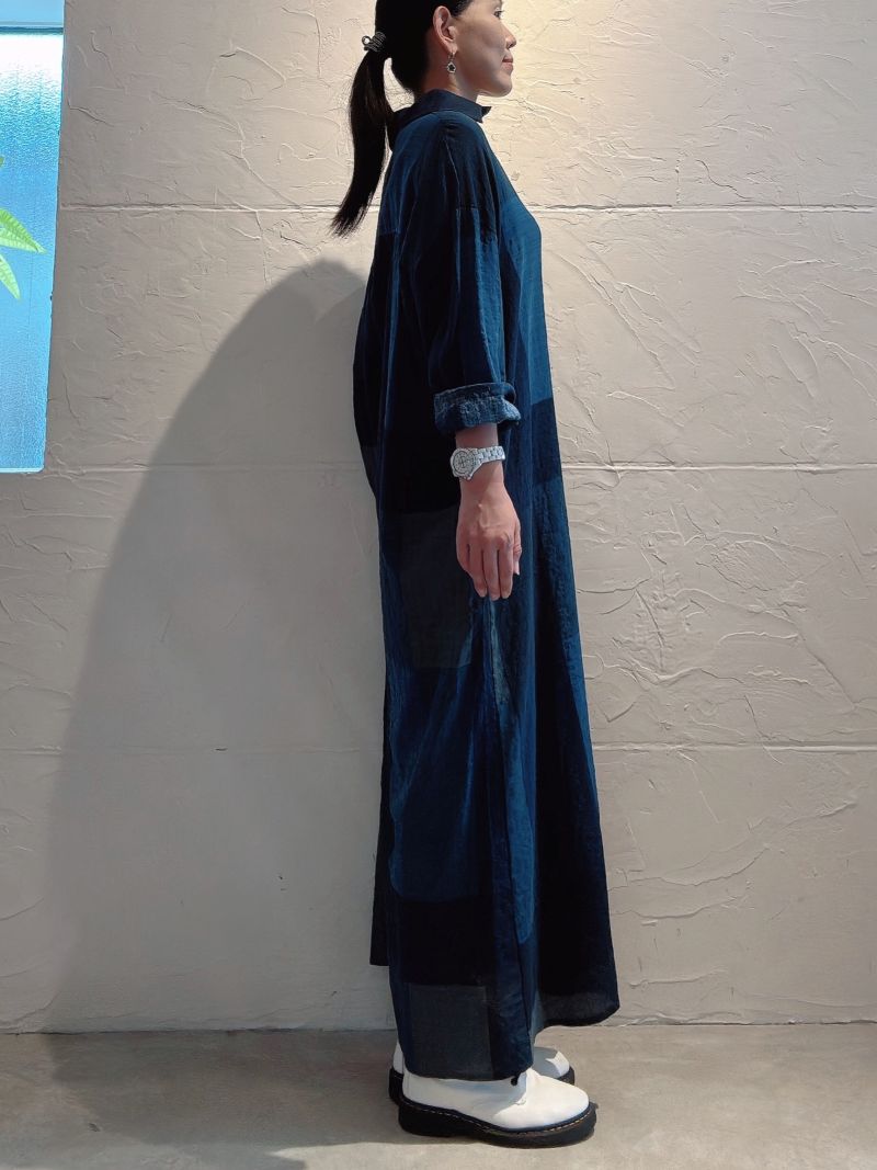 BlueCheckマキシワンピース