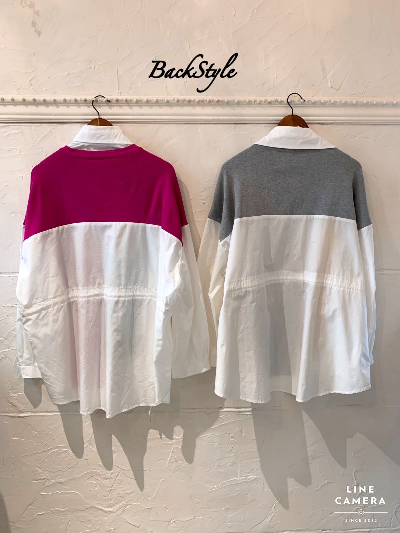 ColorfulニットMixシェイプシャツ