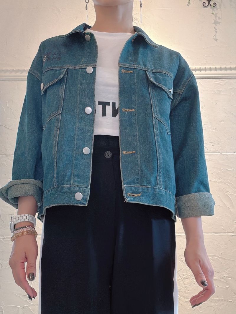 LetterEmbroidデニムJacket