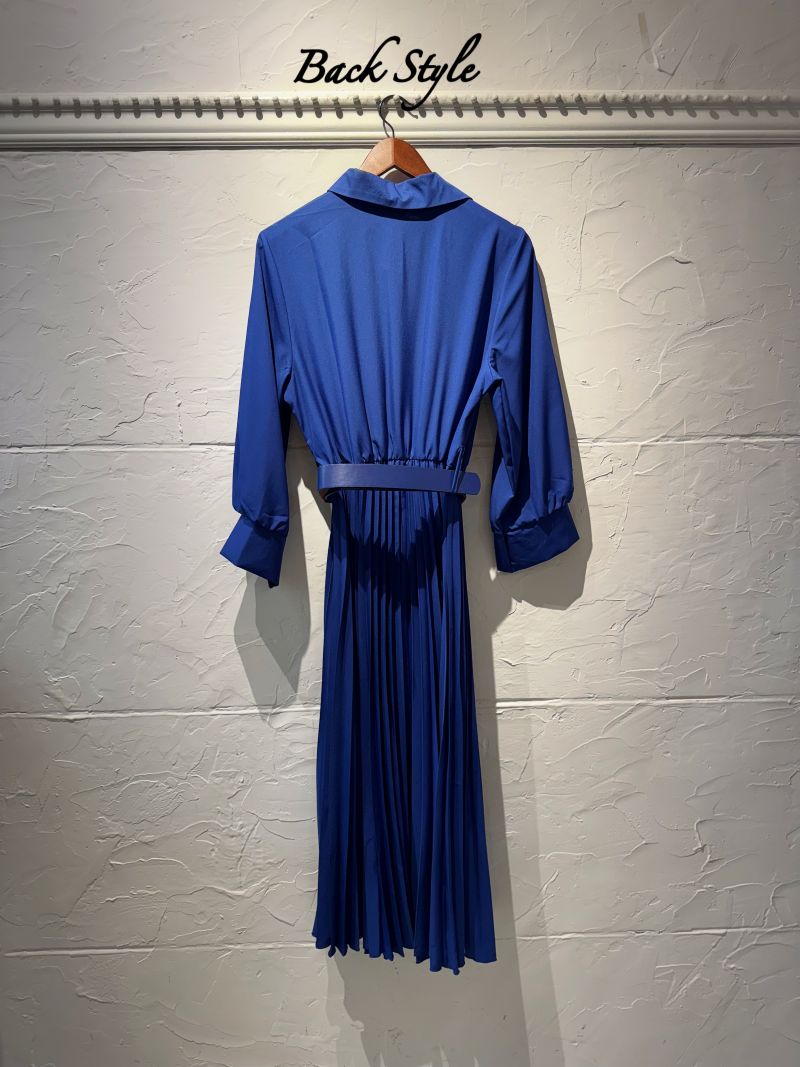 RoyalBlueプリーツスカートワンピース