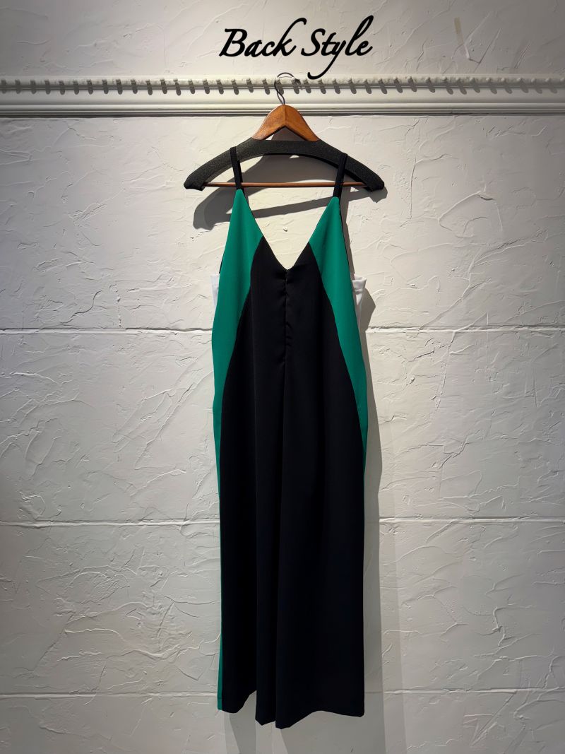 SideGreenLineサロペットパンツ