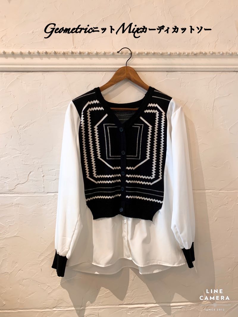 GeometricニットMixカーディカットソー