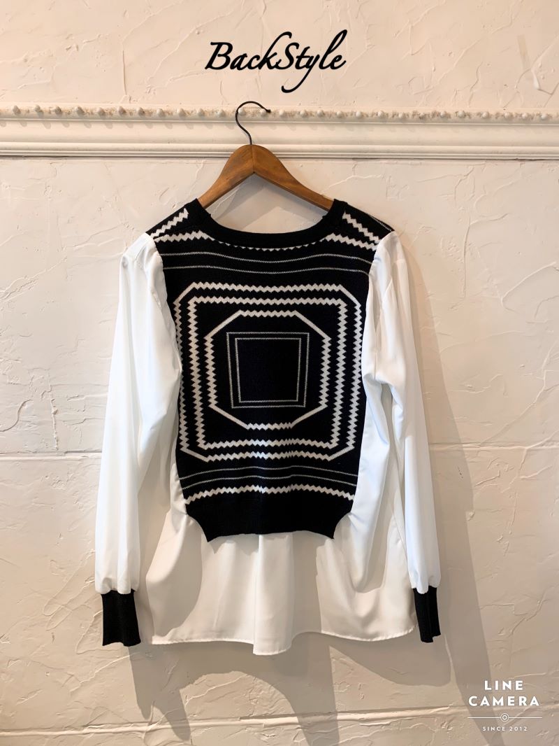 GeometricニットMixカーディカットソー