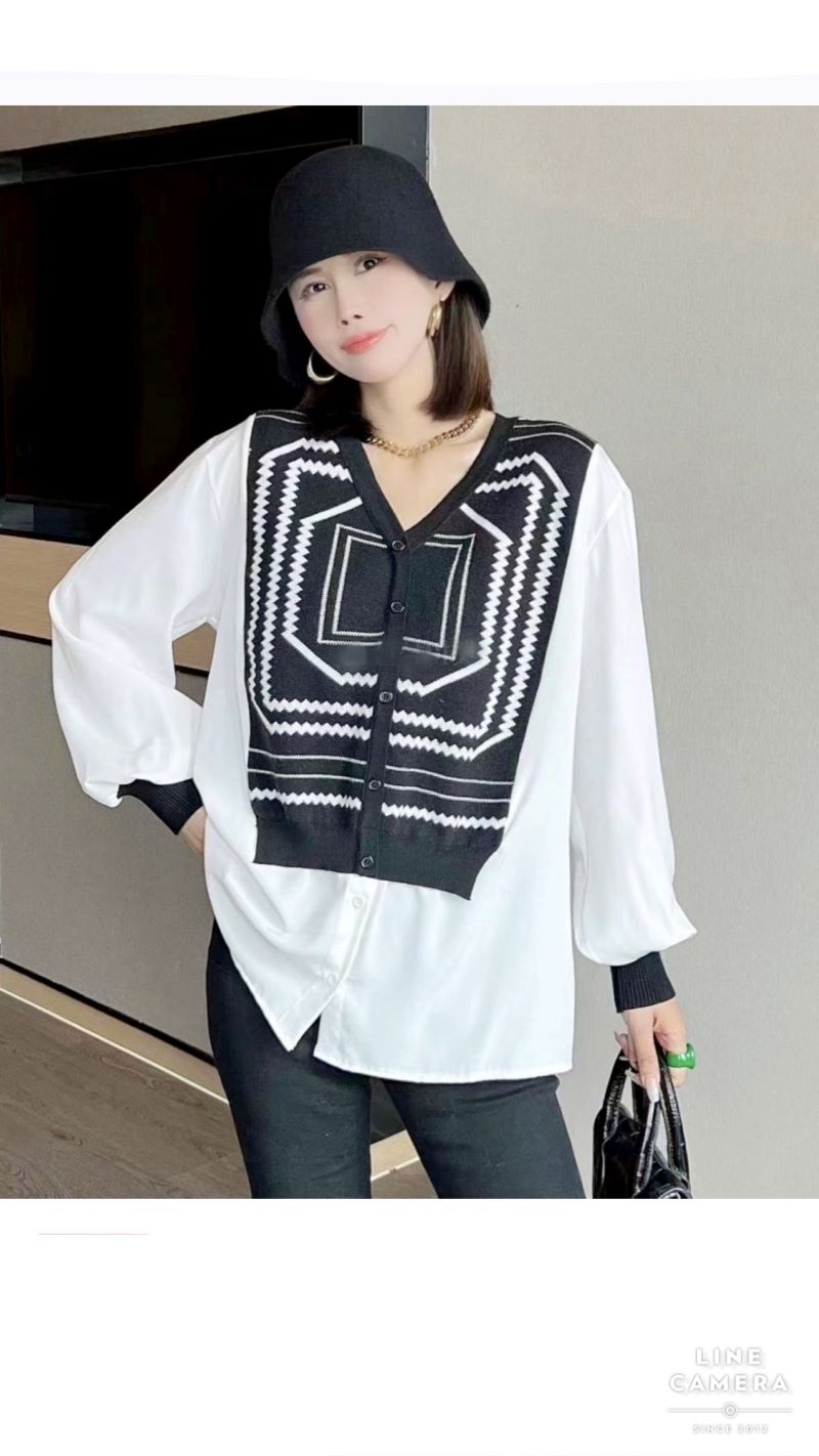 GeometricニットMixカーディカットソー